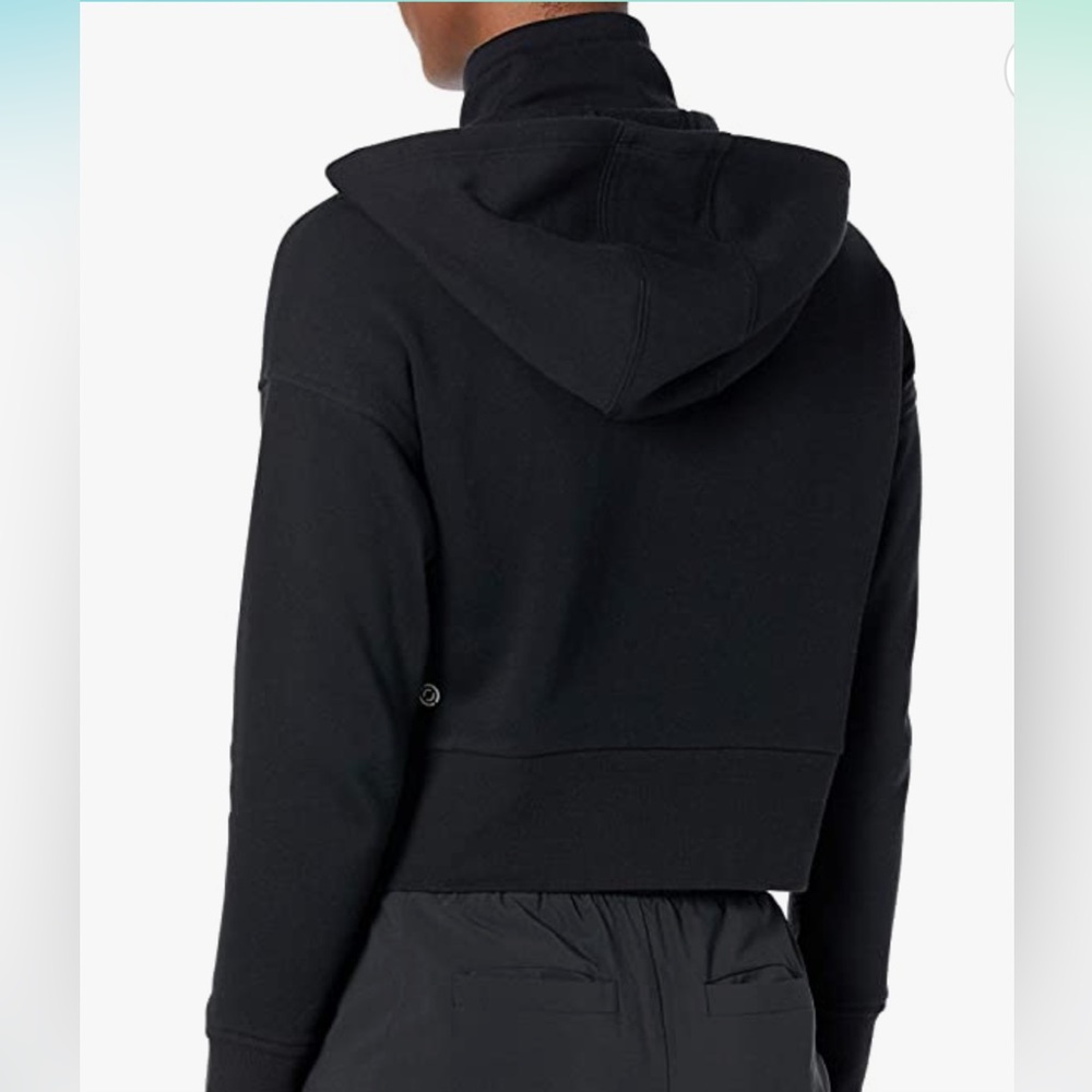 NWT CORE 10 Cropped Zip-Up Hoodie Sweatshirt Black - Picture 2 of 8